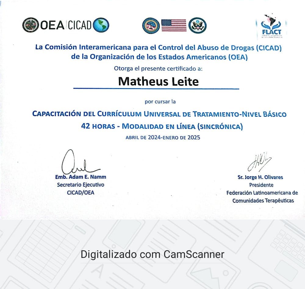 Certificação OEA / CICAD 1